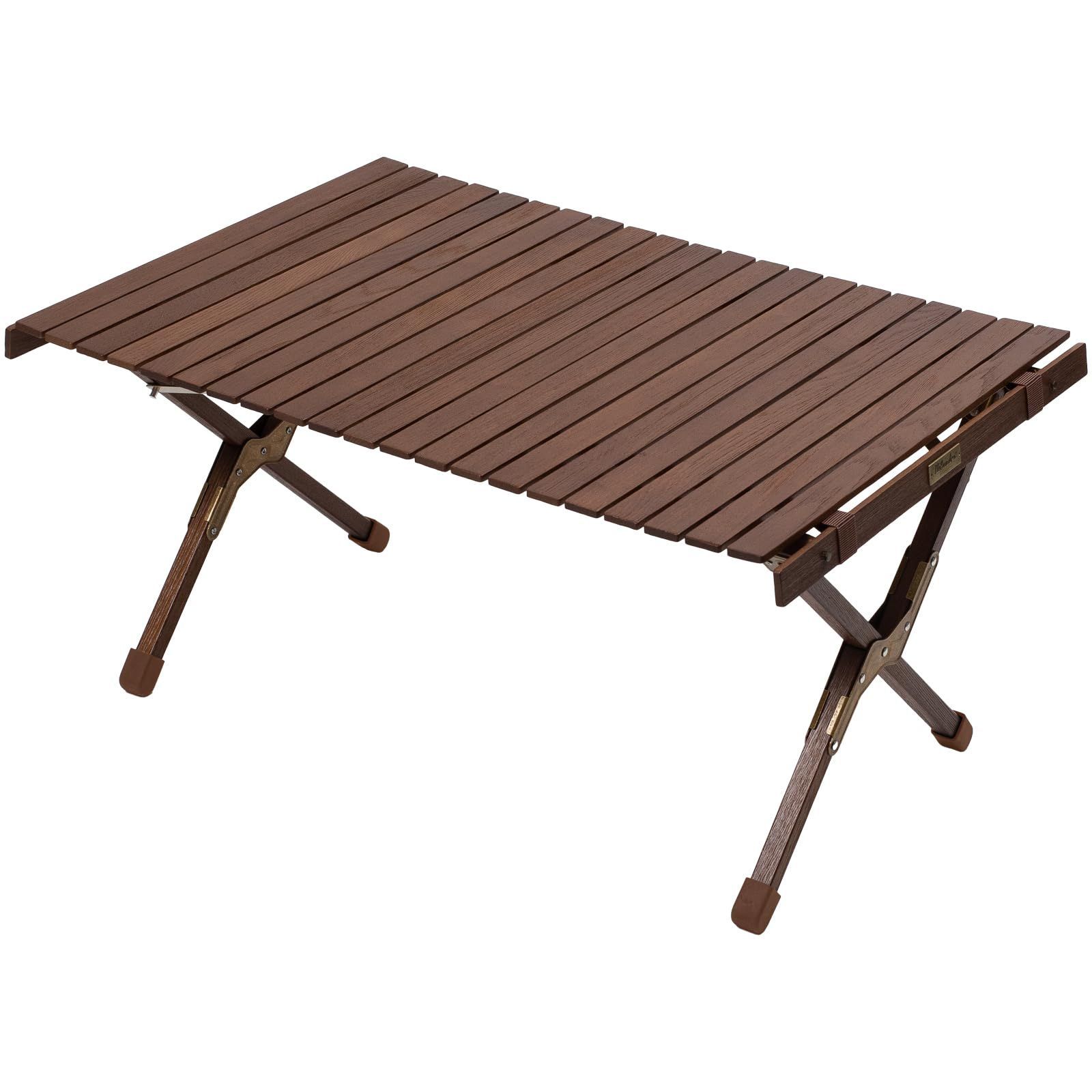 新着商品 ダークブラウン×ゴールドパーツ キャンプ DB GOLD テーブル アウトドア ウッドロールトップテーブルLIGHT90 ロールテーブル 天然 ダイニングテーブル Hilander ハイランダー コンパクト おしゃれ