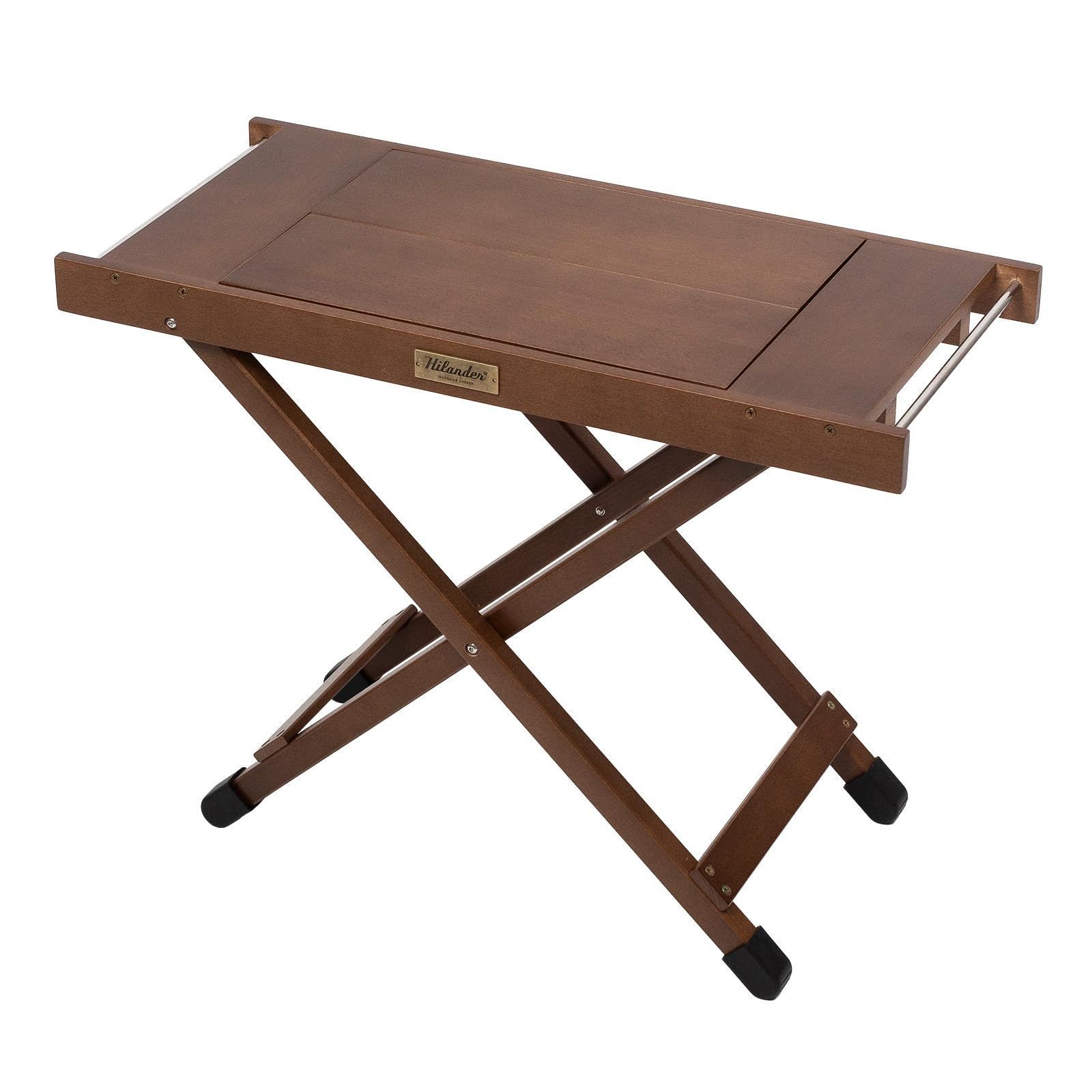 アウトドア キャンプ ウッドロールトップテーブル用ジョイントサイドテーブル2 ローテーブル Hilander ハイランダー ダークブラウン