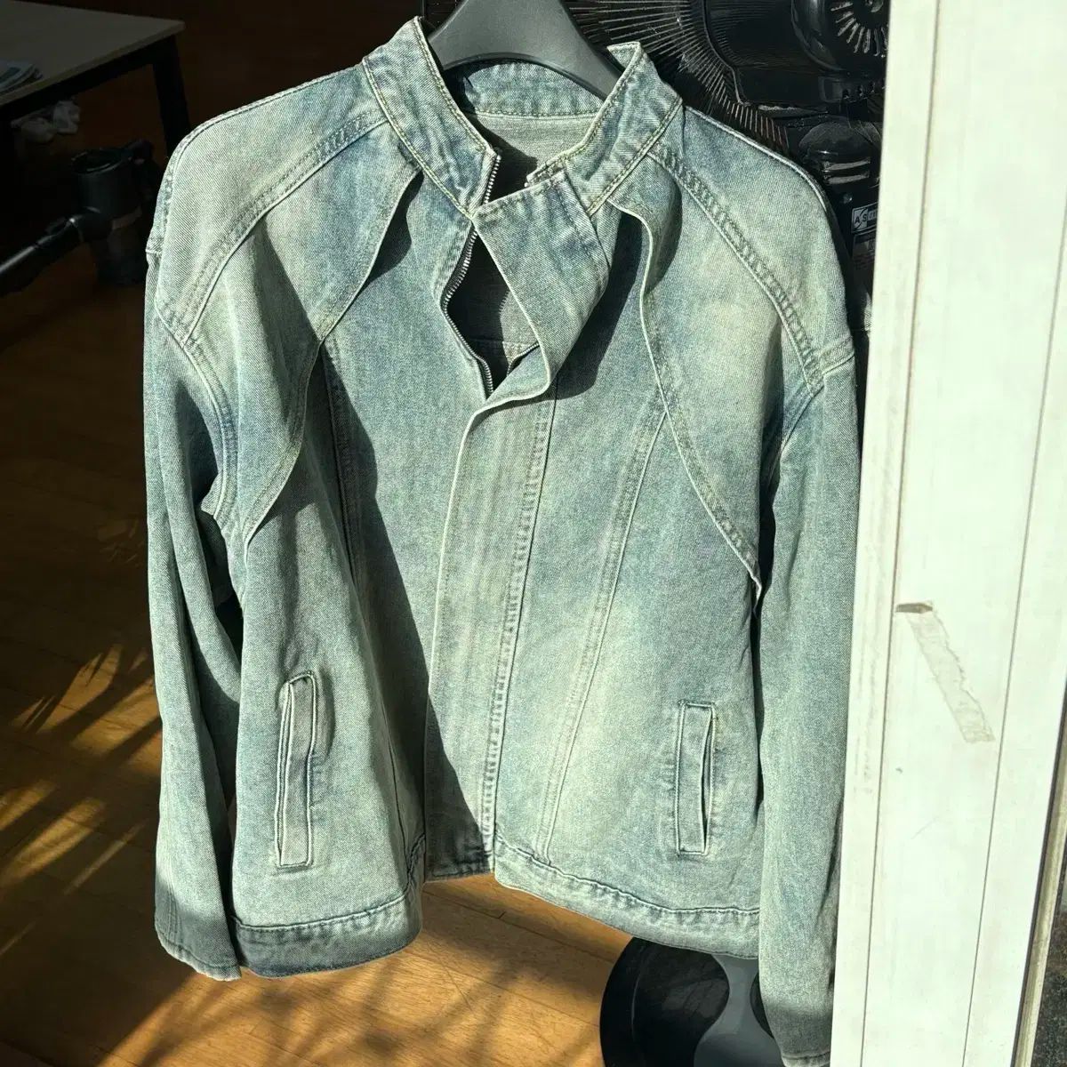 ライトブルーデニムジャケット(フリーサイズ/95-105)