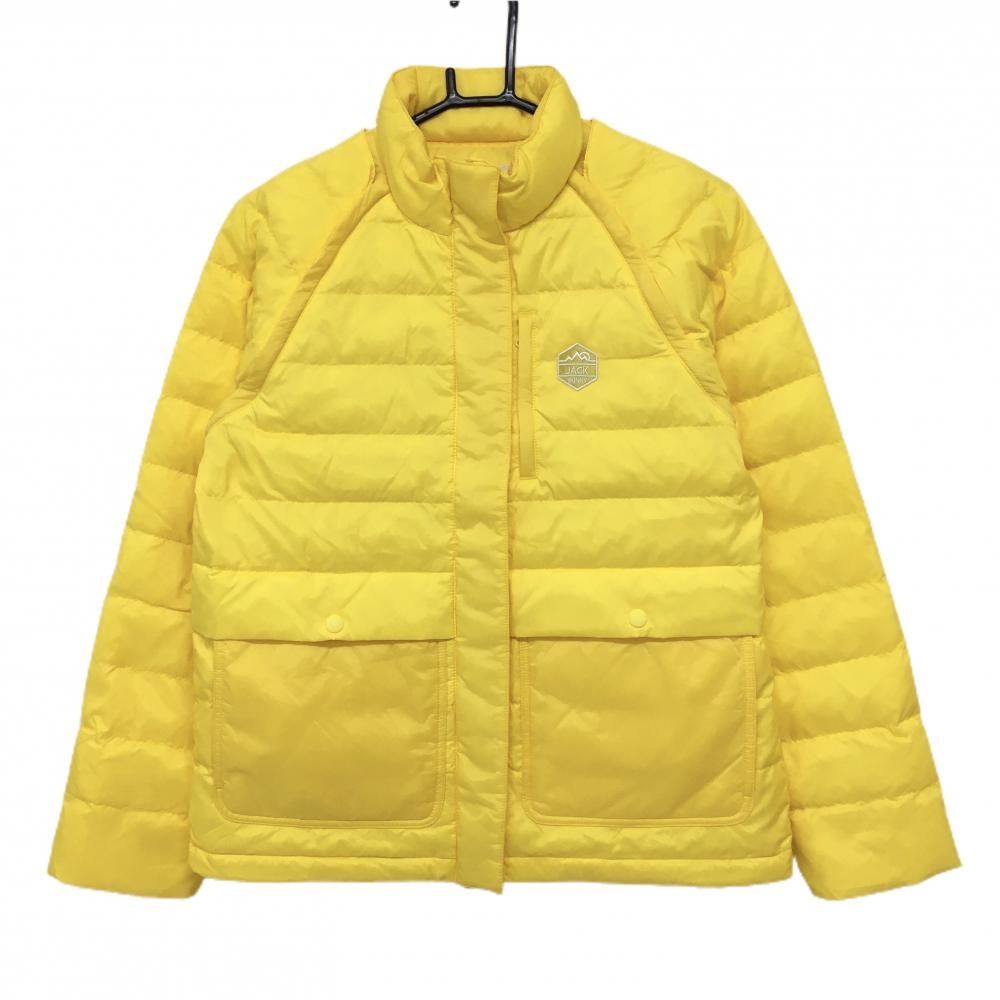 ジャックバニー 2WAYダウンジャケット イエロー 袖着脱可 ナイロン レディース 2 L ゴルフウェア Jack Bunny