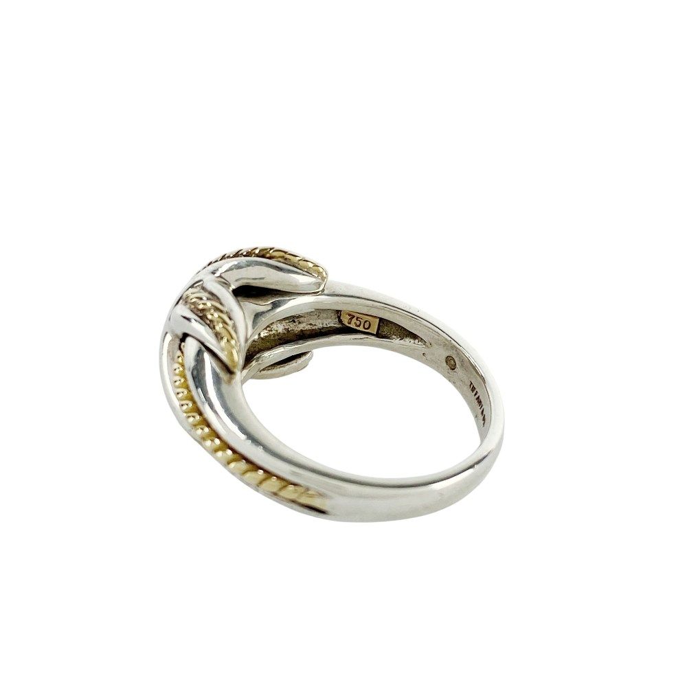 美品】約11号 ティファニー シグネチャークロス Au750 SV925コンビ