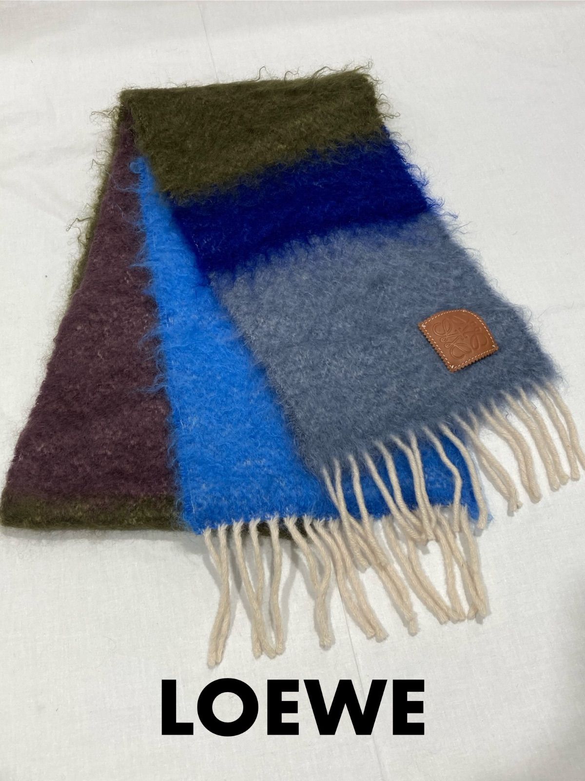 LOEWE ロエベ マフラー モヘア ストライプ A-28003861 スペイン製