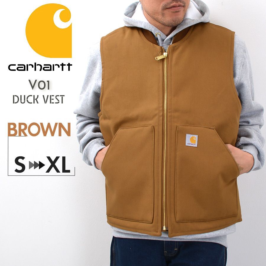 Carhartt カーハート V01 ベスト メンズ ダック ワークベスト 裏地 
