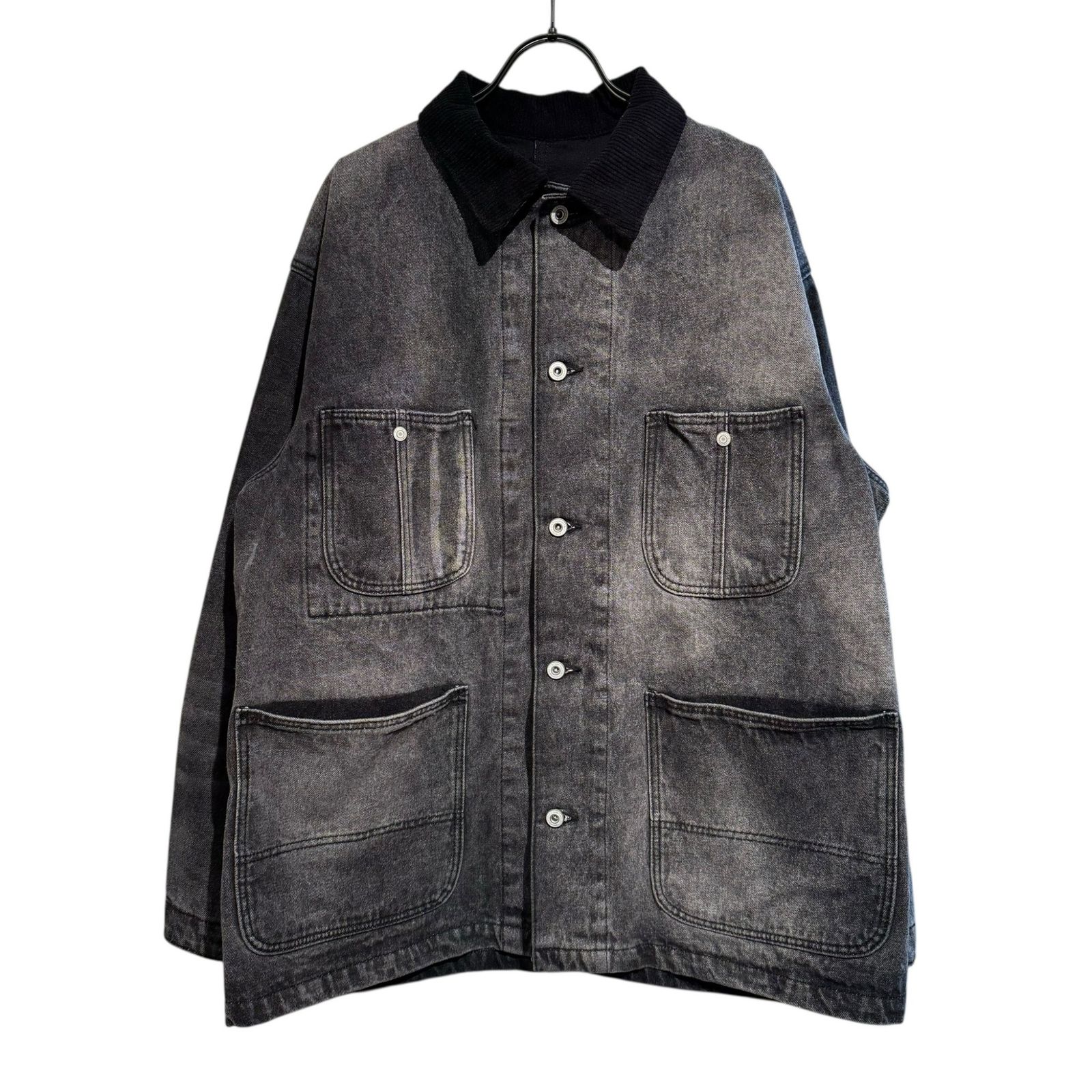 INHERIT インヘリット ④ 25011720117030 14oz フェード加工デニムカバーオール メンズ ブラック L
