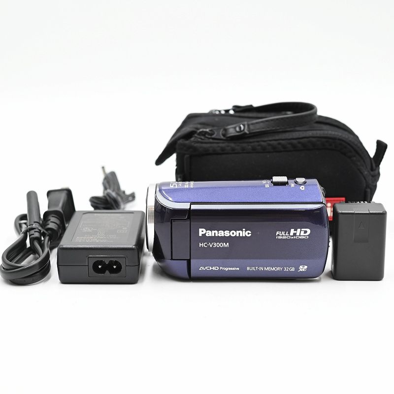 Panasonic HC-V300M-A パナソニック デジタルハイビジョンビデオカメラ ネイビーブルー ビデオカメラ