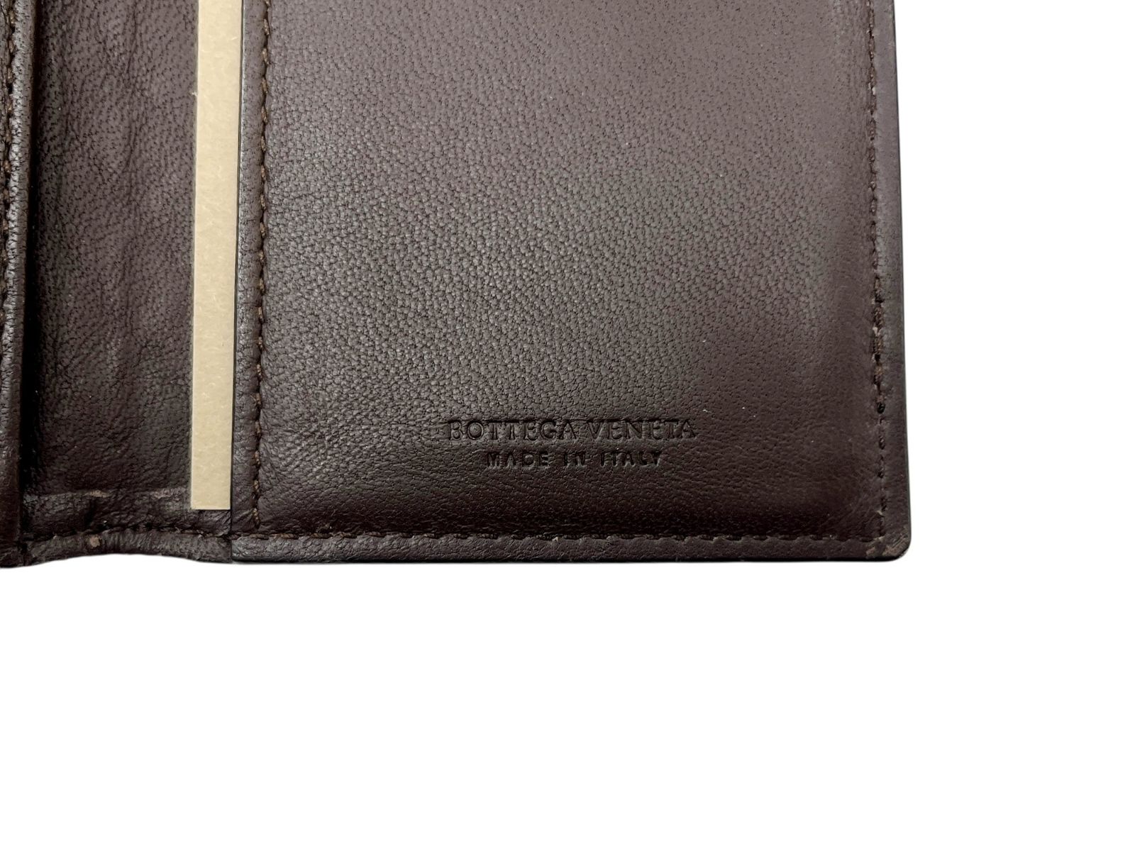  BOTTEGA VENETA ボッテガヴェネタ イタリア製 レザー カードケース 名刺入れ パスケース ブラウン メンズ 028 名刺入れ 小物