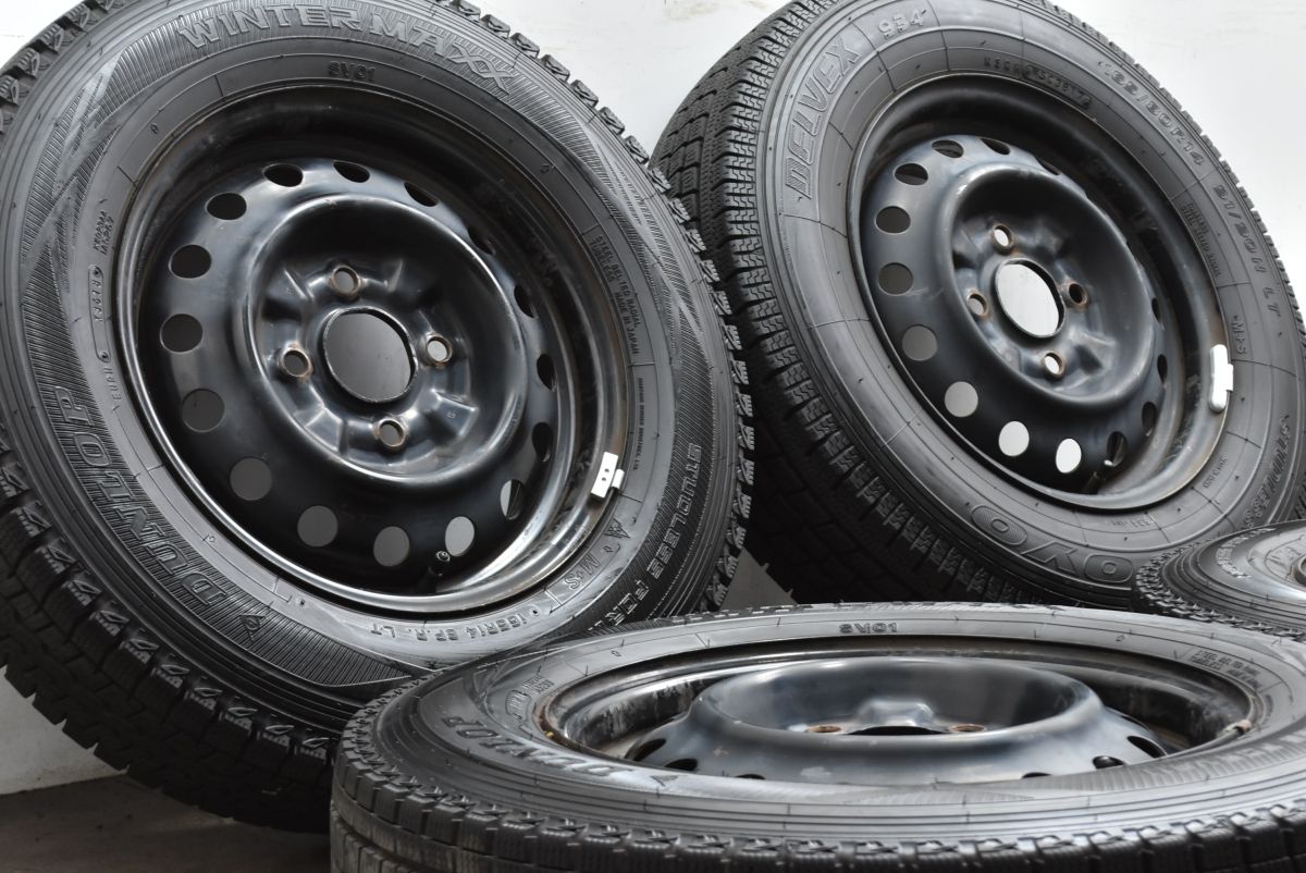 品 バネット用 スチール 14in 5J 45 PCD114.3 ダンロップ ウィンターマックスSV01 トーヨー デルベックス 165|80R14 6P.R. 4本