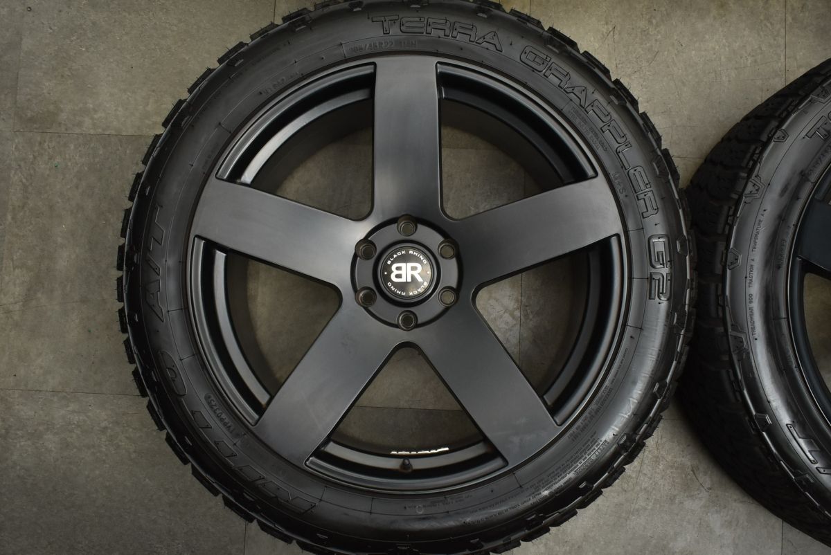 大口径 バリ溝 BLACK RHINO 22in 9.5J 30 PCD135 ニットー TERRAGRAPPLER G2 285|45R22 4本セット フォード F-150 エクスペディション