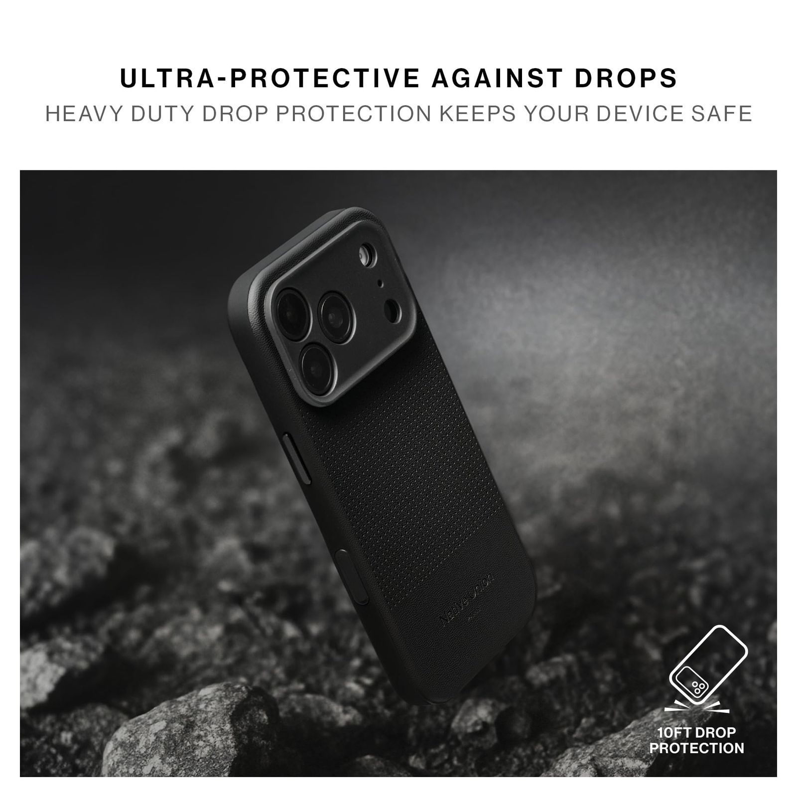 Native Union Active Case ? 内蔵マグネット付きMagSafe対応 ? 頑丈なデザイン ? リサイクル素材 ? 最大10フィート|3メートルの落下保護を備えた超耐久性でiPhone 16 Pro Max用 ブラック