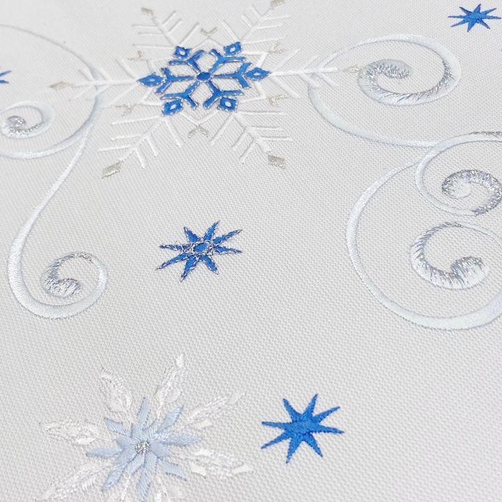 未仕立て品 名古屋帯 九寸帯 クリスマス 刺繍 雪華文 白 正絹 西陣 大光謹製 MERCADOAVALIA_COM_BR