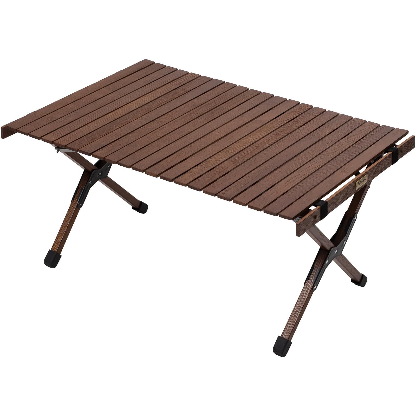 商品 テーブル キャンプ アウトドア ダークブラウン×ブラック ロールテーブル DB|BLACK 天然 ダイニングテーブル ウッドロールトップテーブルLIGHT90 コンパクト Hilander ハイランダー おしゃれ