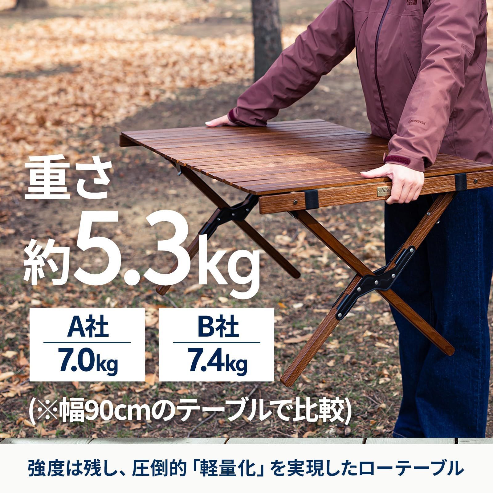 商品 テーブル キャンプ アウトドア ダークブラウン×ブラック ロールテーブル DB BLACK 天然 ダイニングテーブル ウッドロールトップテーブルLIGHT90 コンパクト Hilander ハイランダー おしゃれ OLIVEOS_COM_TR