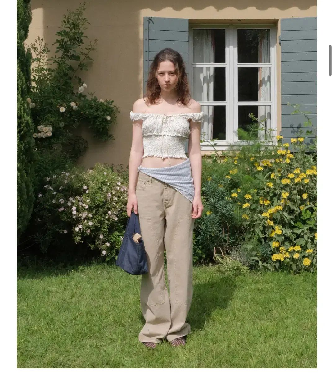 ポエト ガールズ ポケット ベージュ カコ パンツ