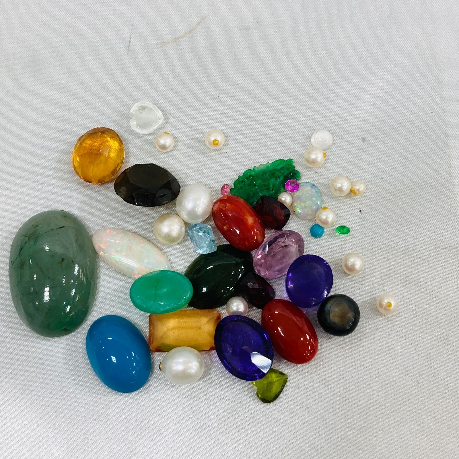A ルース 天然石 ストーン パール 真珠 パワーストーン アベンチュリン アメジスト シトリン アマゾナイト オパール 琥珀 翡翠 ハンドメイド