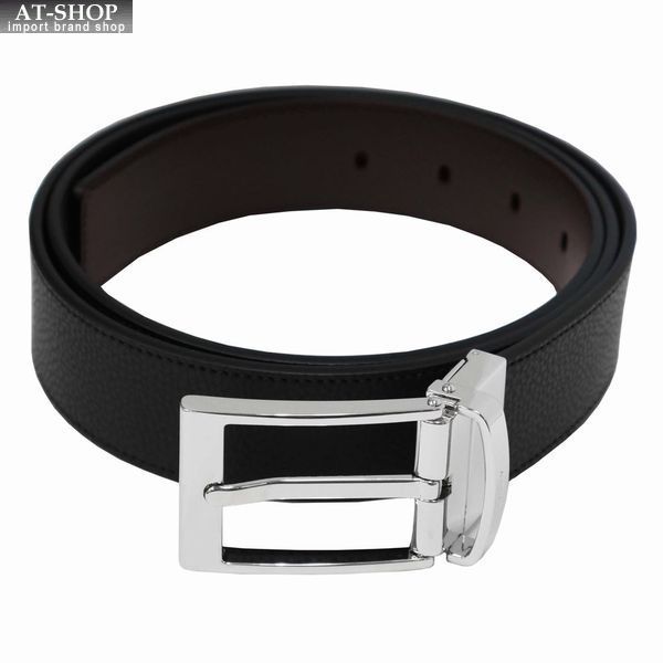 メンズベルト バリー ベルト 型押ブラック×艶有ブラウン サイズ調整 おしゃれ 誕生日 プレゼント ギフト