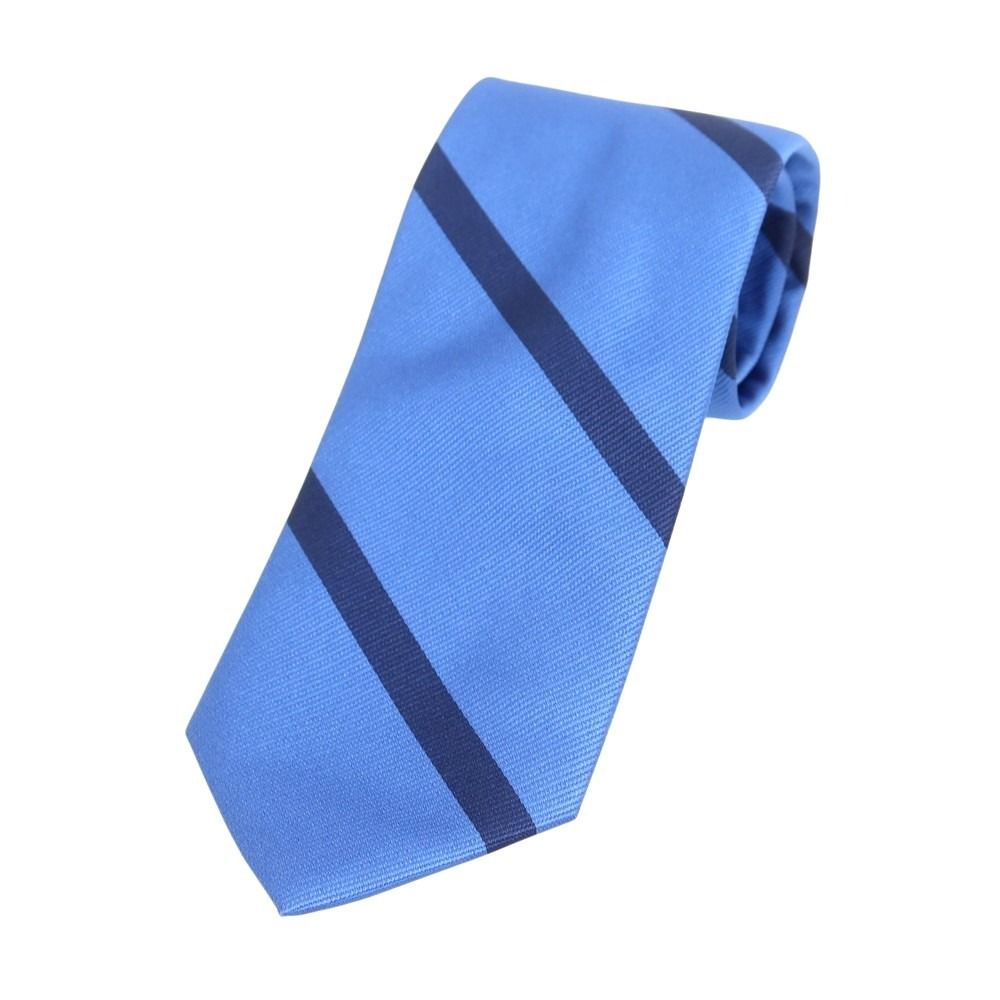 新品】ブリューワー BREUER シルク ストライプ柄ネクタイ ブルーx