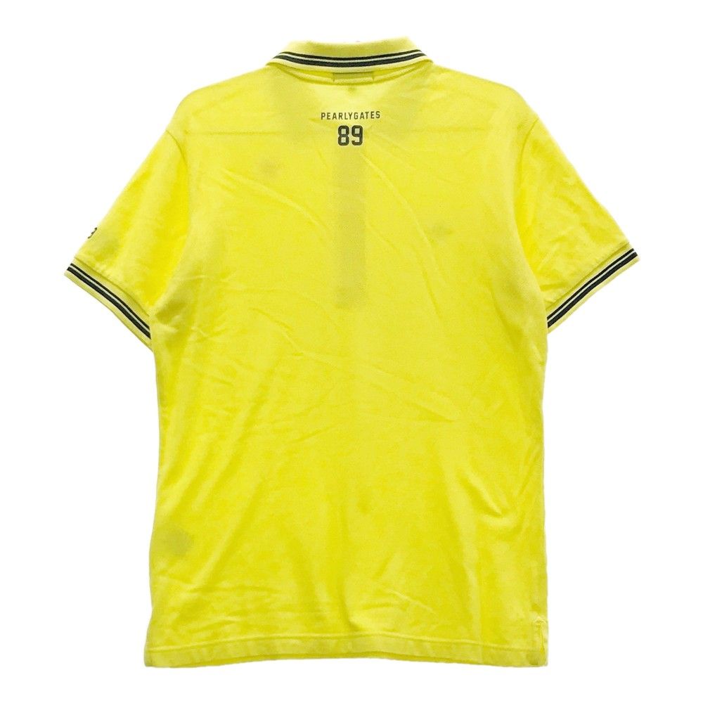 サイズ 4 PEARLY GATES パーリーゲイツ 半袖ポロシャツ ニコちゃん刺繍 イエロー系 240101049023 ゴルフウェア メンズ ストスト