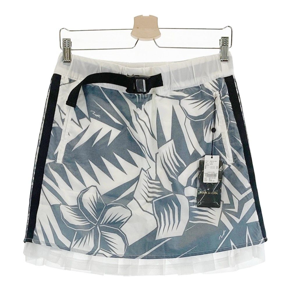 サイズ 38 MARK-LONA マークアンドロナ ×TOMMII LIM インナー付 スカート 総柄 グレー系 240101154246 ゴルフウェア レディース ストスト