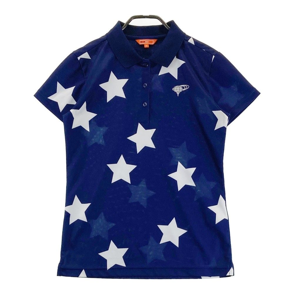 サイズ M BEAMS GOLF ビームスゴルフ モデル 半袖ポロシャツ 星柄 ネイビー系 240101202180 ゴルフウェア レディース ストスト