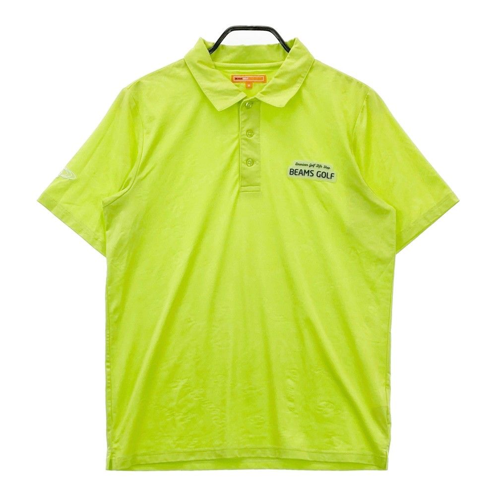 サイズ M BEAMS GOLF ビームスゴルフ 半袖ポロシャツ ロゴ総柄 イエロー系 240101221903 ゴルフウェア メンズ
