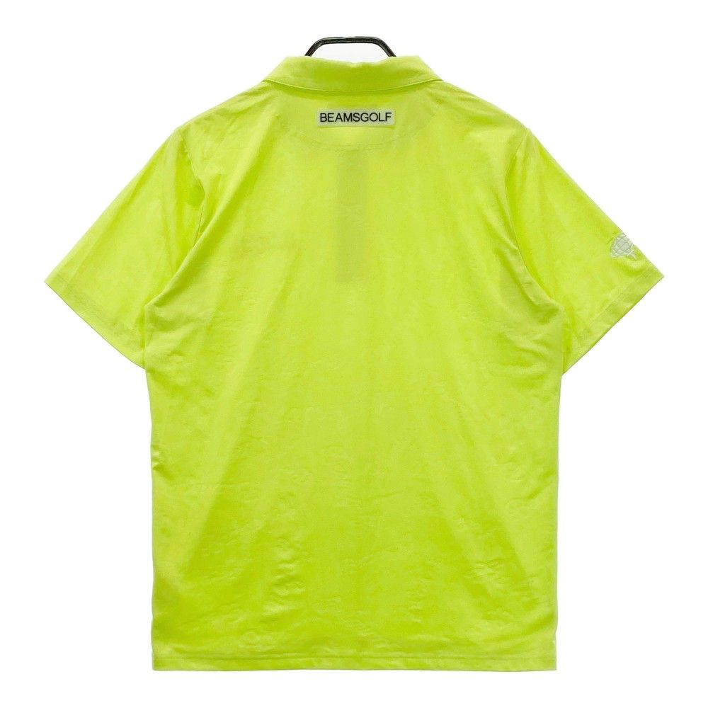 サイズ M BEAMS GOLF ビームスゴルフ 半袖ポロシャツ ロゴ総柄 イエロー系 240101221903 ゴルフウェア メンズ