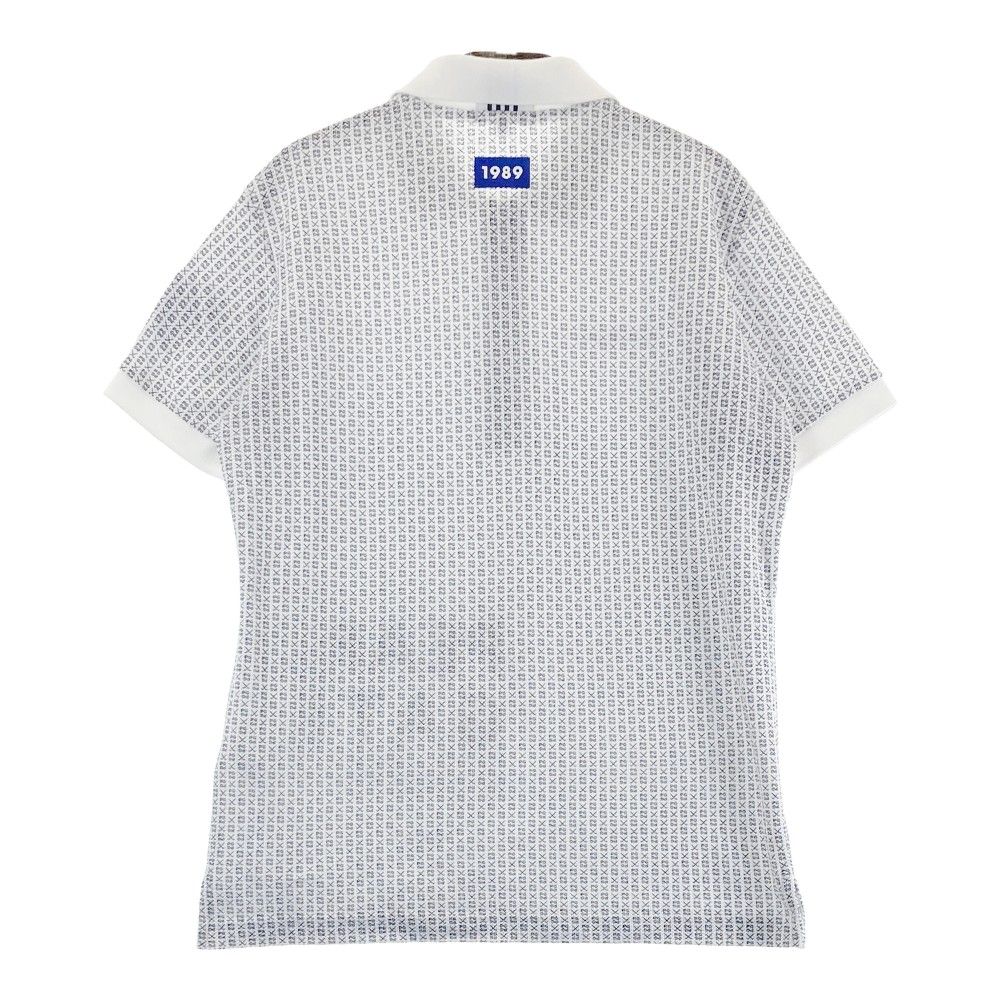 サイズ 4 PEARLY GATES パーリーゲイツ モデル 半袖ポロシャツ ロゴプリント 総柄 ホワイト系 240101222763 ゴルフウェア メンズ ストスト