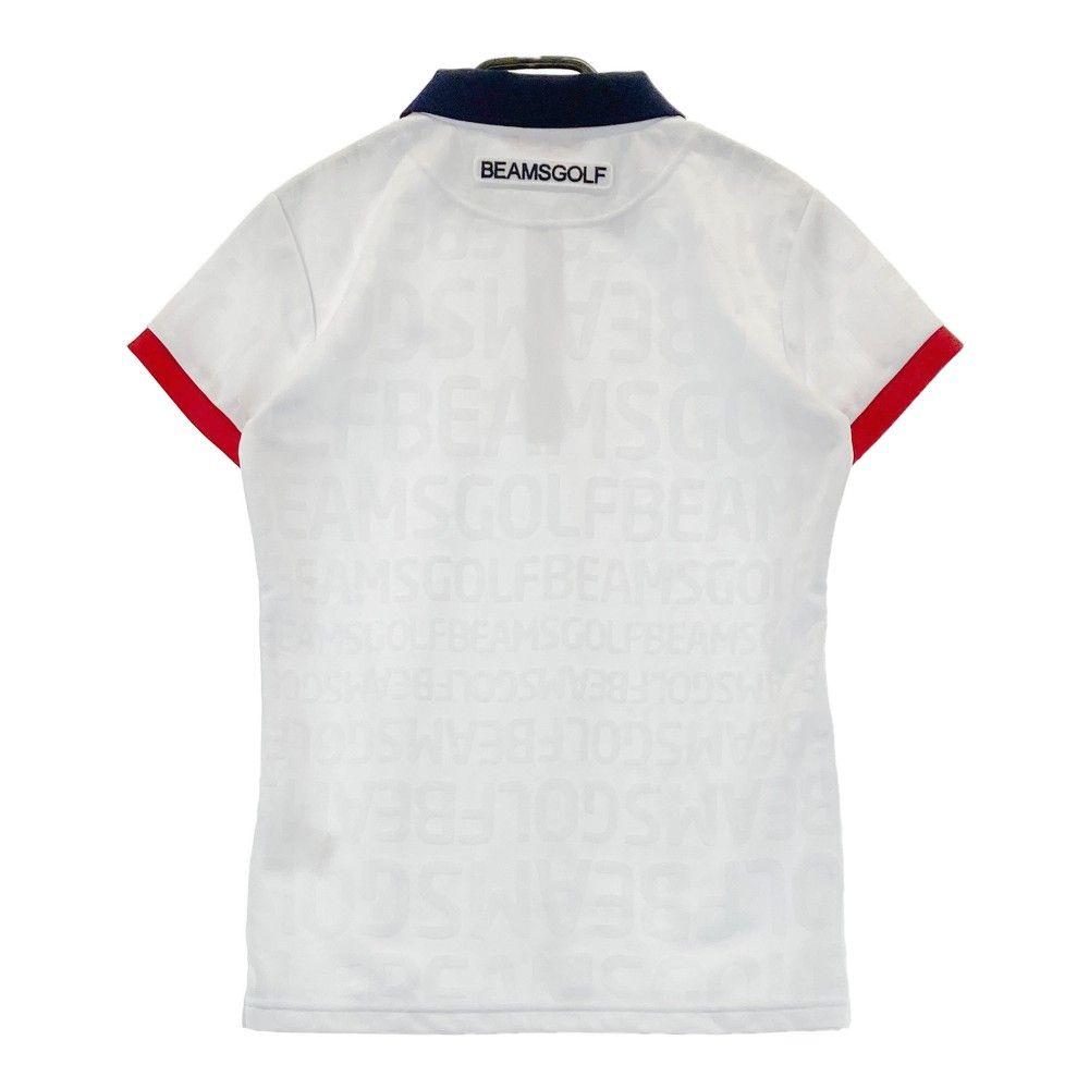サイズ M BEAMS GOLF ビームスゴルフ 半袖ポロシャツ ロゴ 総柄 ホワイト系 240101223232 ゴルフウェア レディース ストスト