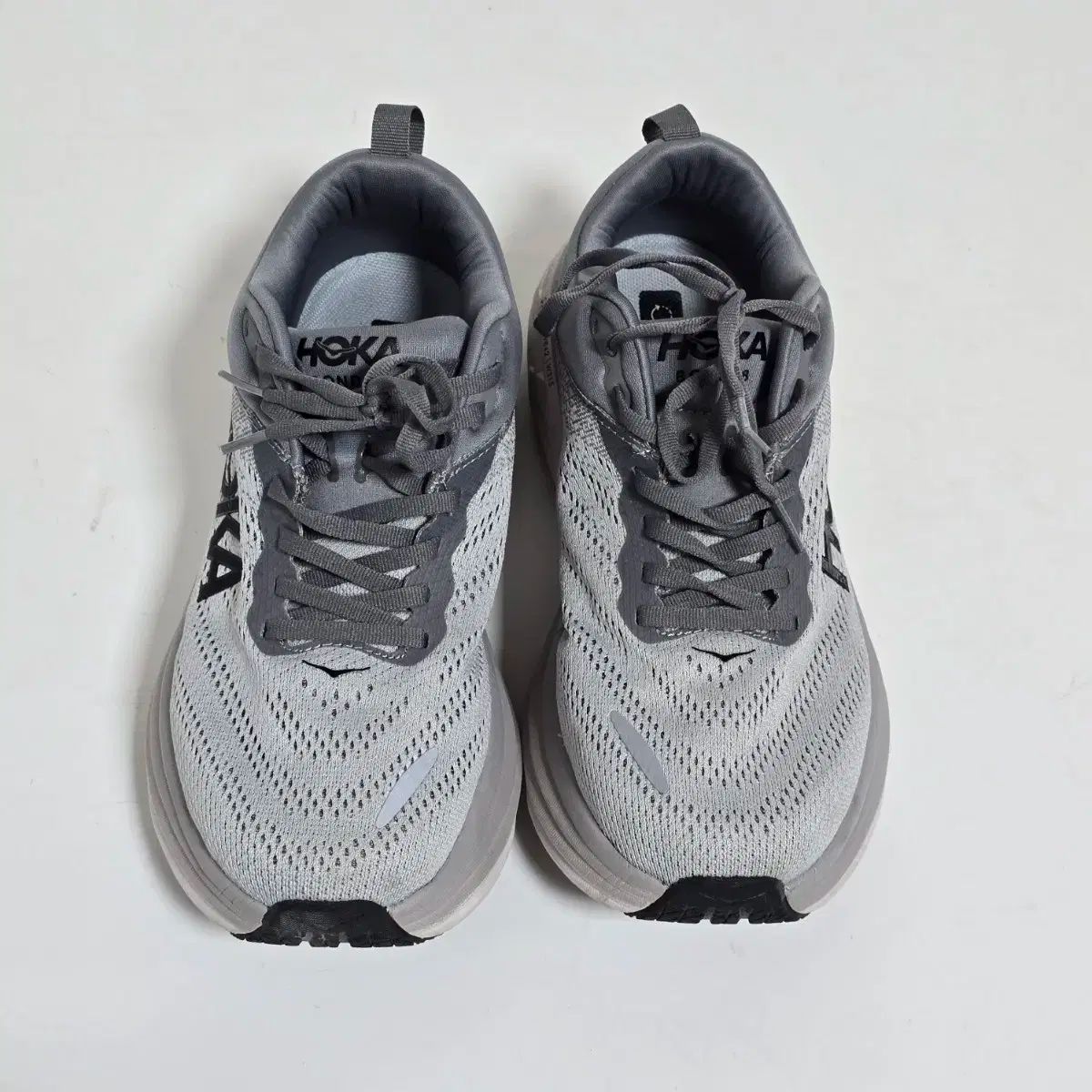 HOKA ONE ホカオネオネ ボンダイ 8 シャーク ライトグレー ワイド ランニングシューズ スニーカー 255 ㅂ