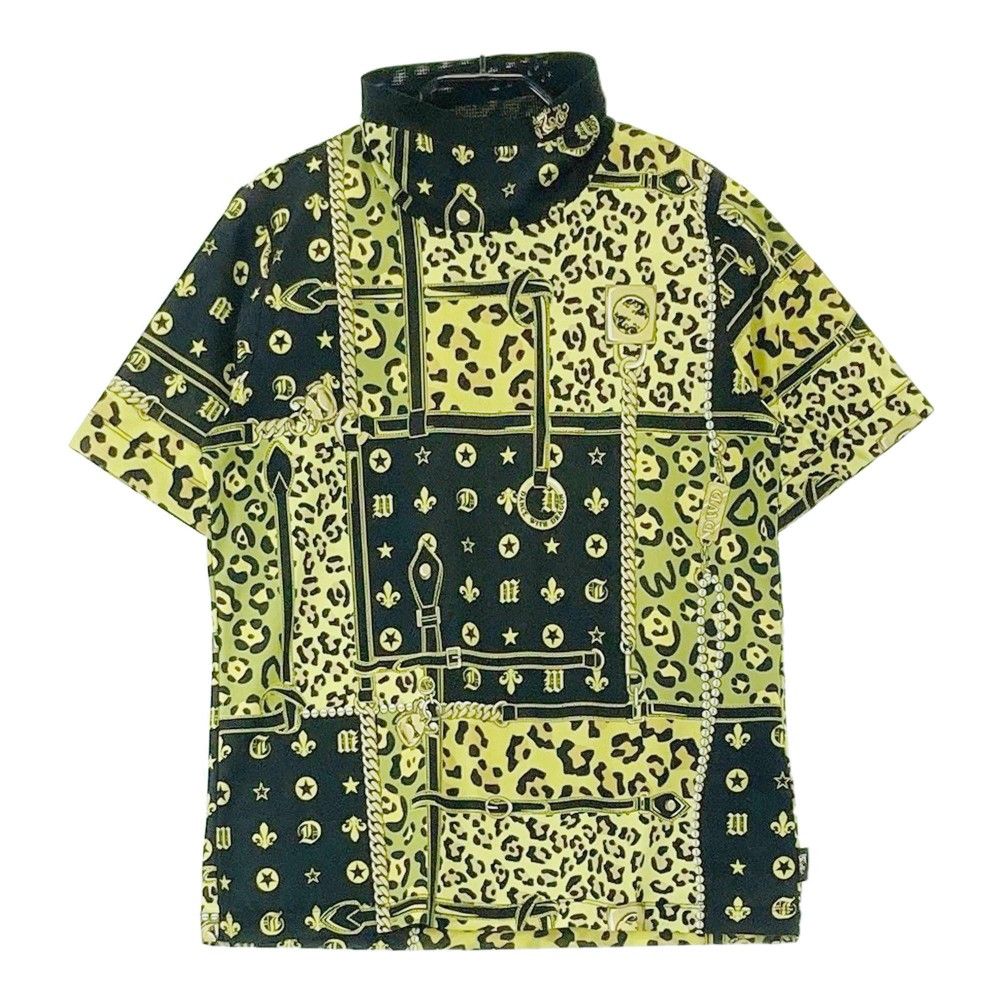 サイズ 2 DANCE WITH DRAGON ダンスウィズドラゴン ハイネック 半袖Tシャツ レオパード 総柄 ブラック系 240101225625 ゴルフウェア レディース ストスト