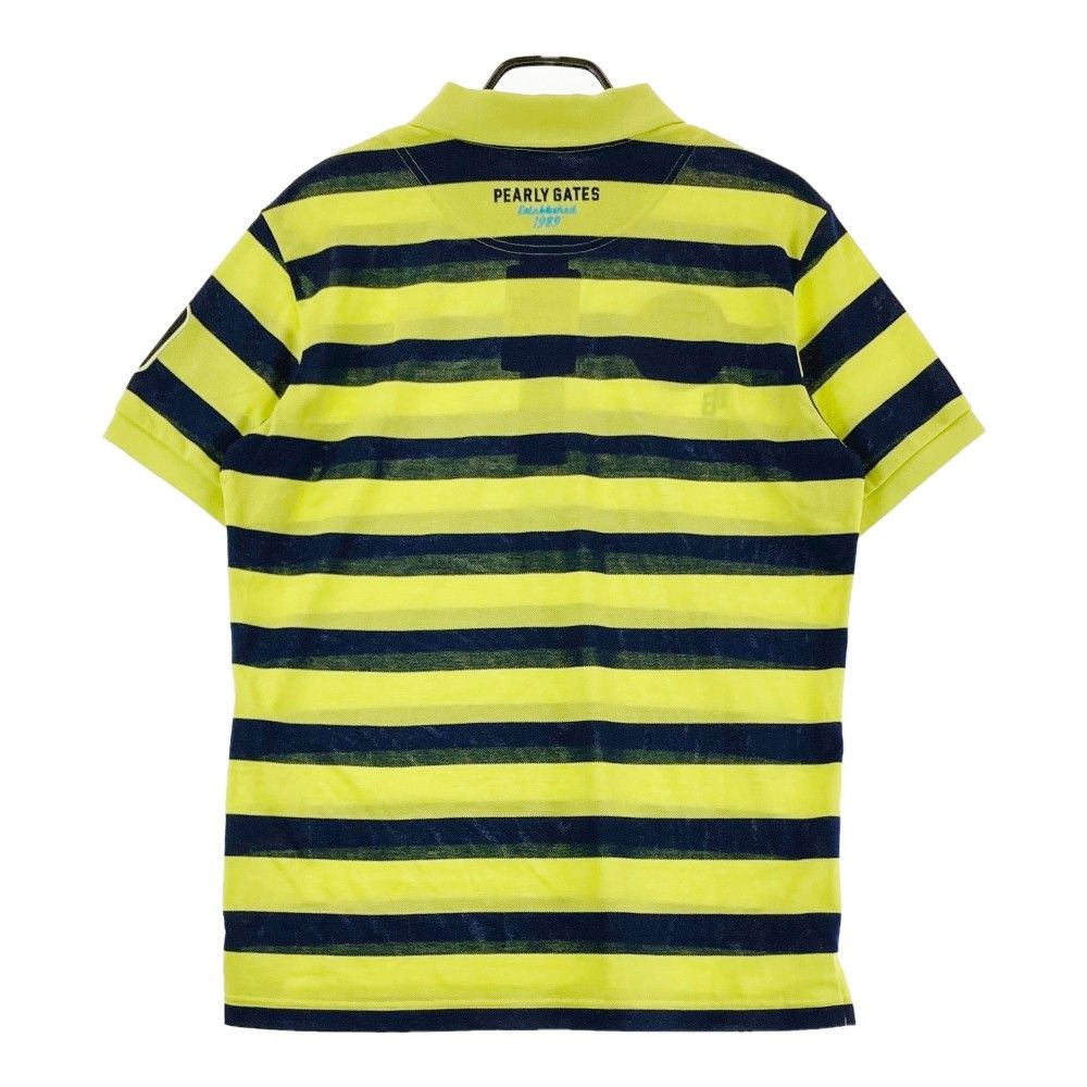 サイズ 6 PEARLY GATES パーリーゲイツ 053-0160497 半袖ポロシャツ ボーダー柄 イエロー系 240101228199 ゴルフウェア メンズ ストスト