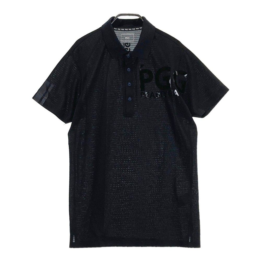 サイズ 5 PGG PEARLY GATES パーリーゲイツ 2025年モデル 半袖ポロシャツ ブラック系 240101248679 ゴルフウェア メンズ ストスト