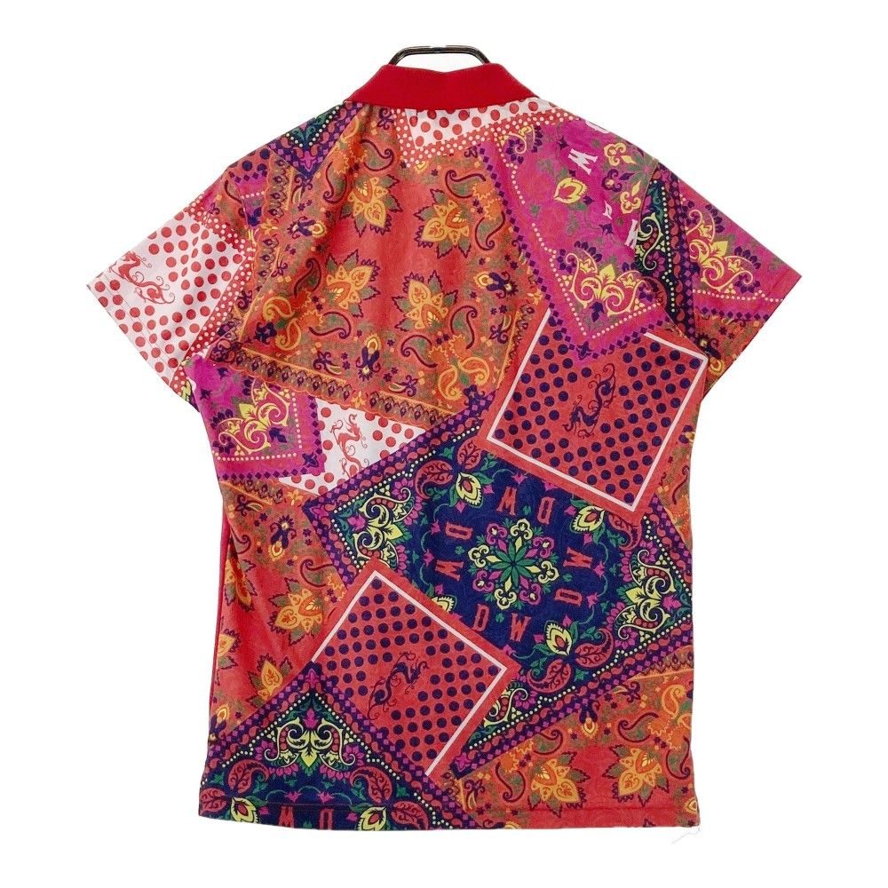 サイズ 2 DANCE WITH DRAGON ダンスウィズドラゴン 半袖ポロシャツ 総柄 レッド系 240101252522 ゴルフウェア メンズ ストスト