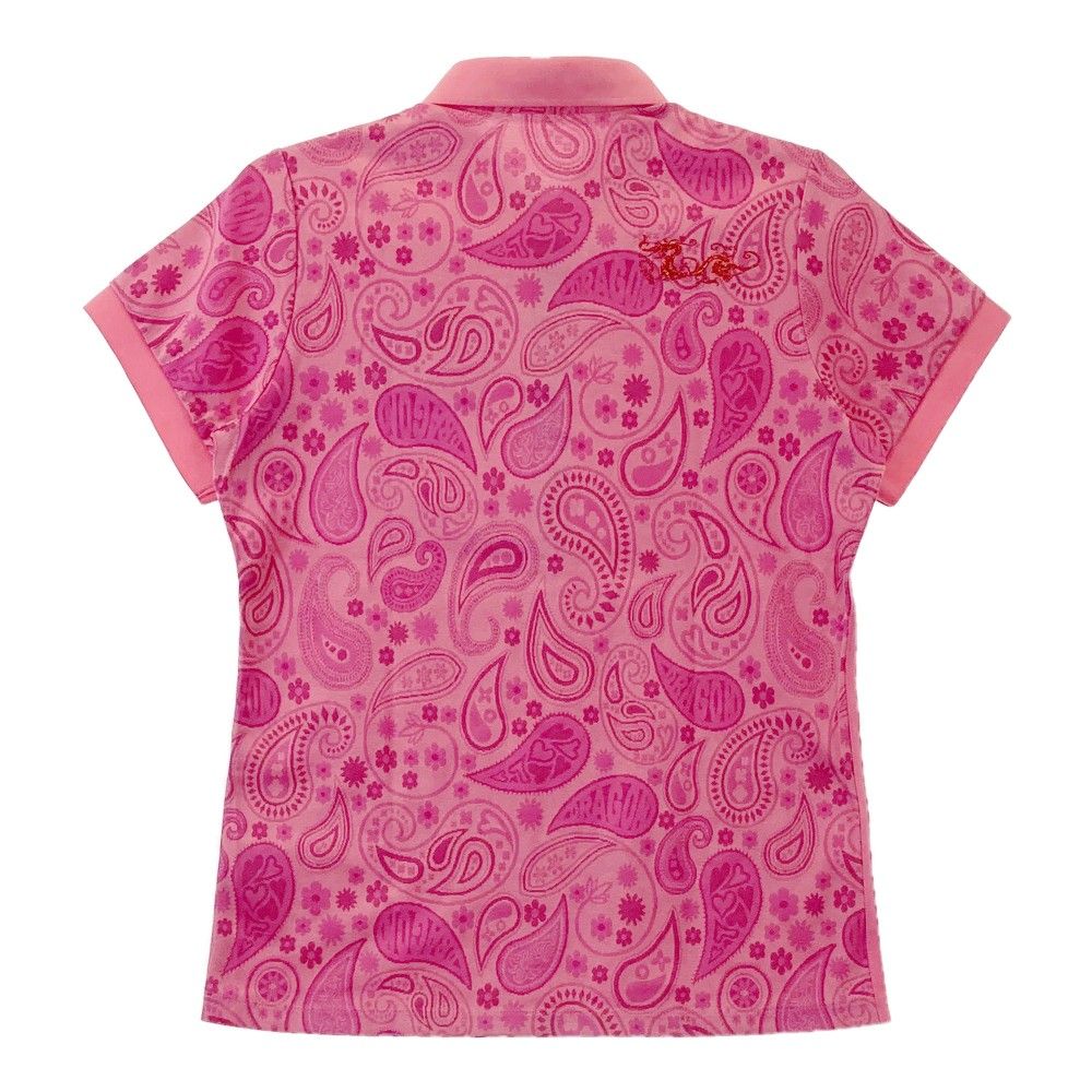 最新作 パーリーゲイツ ポロシャツ 鹿子 赤 ビックロゴ 襟付き