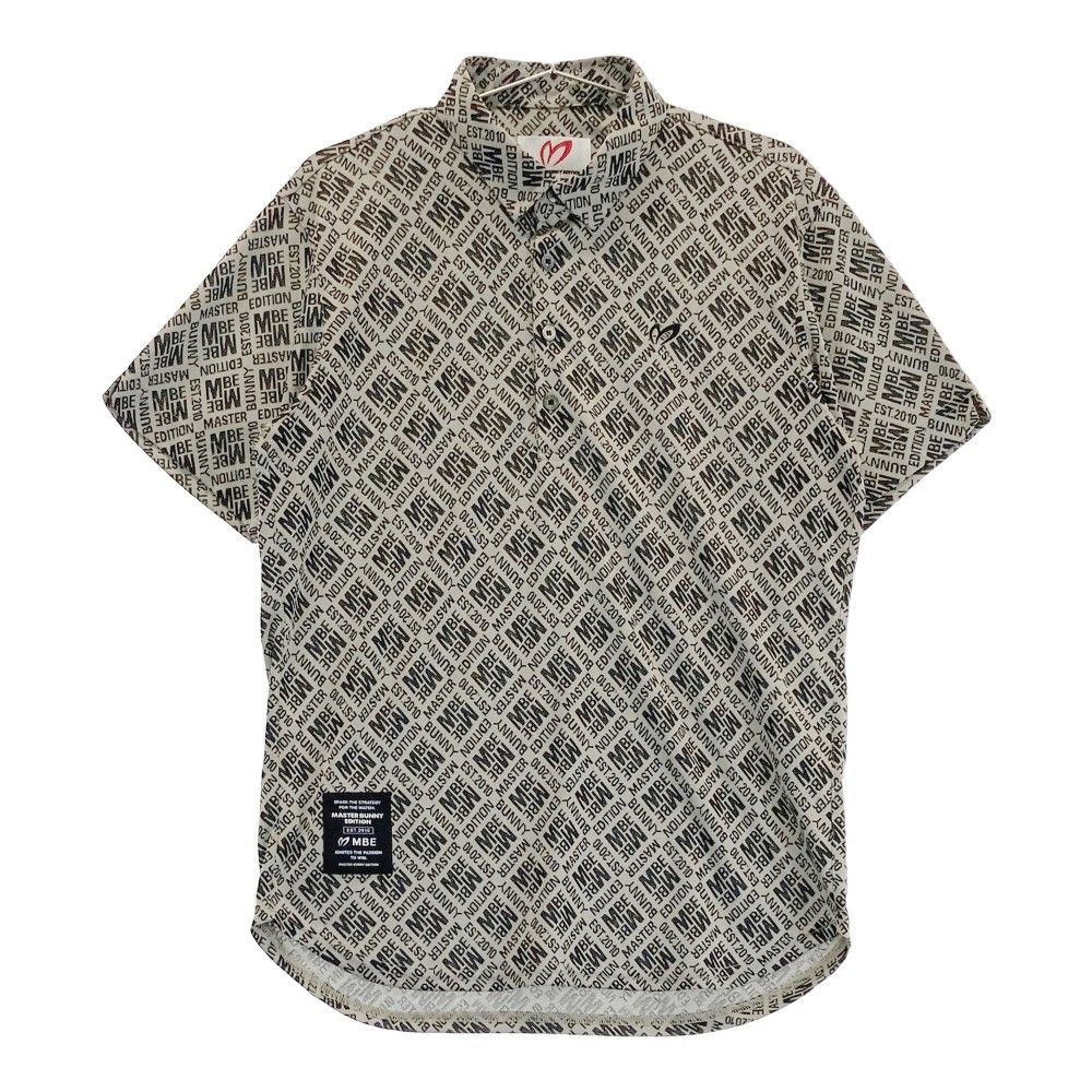 サイズ 4 MASTER BUNNY EDITION マスターバニーエディション モデル 半袖ポロシャツ ロゴ総柄 グレー系 240101281385 ゴルフウェア メンズ ストスト