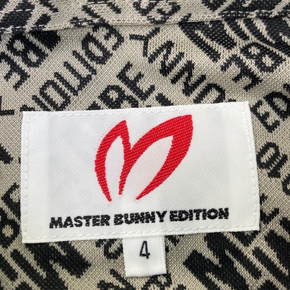 サイズ 4 MASTER BUNNY EDITION マスターバニーエディション モデル 半袖ポロシャツ ロゴ総柄 グレー系 240101281385 ゴルフウェア メンズ ストスト LLC-HASEGAWATOSO_COM