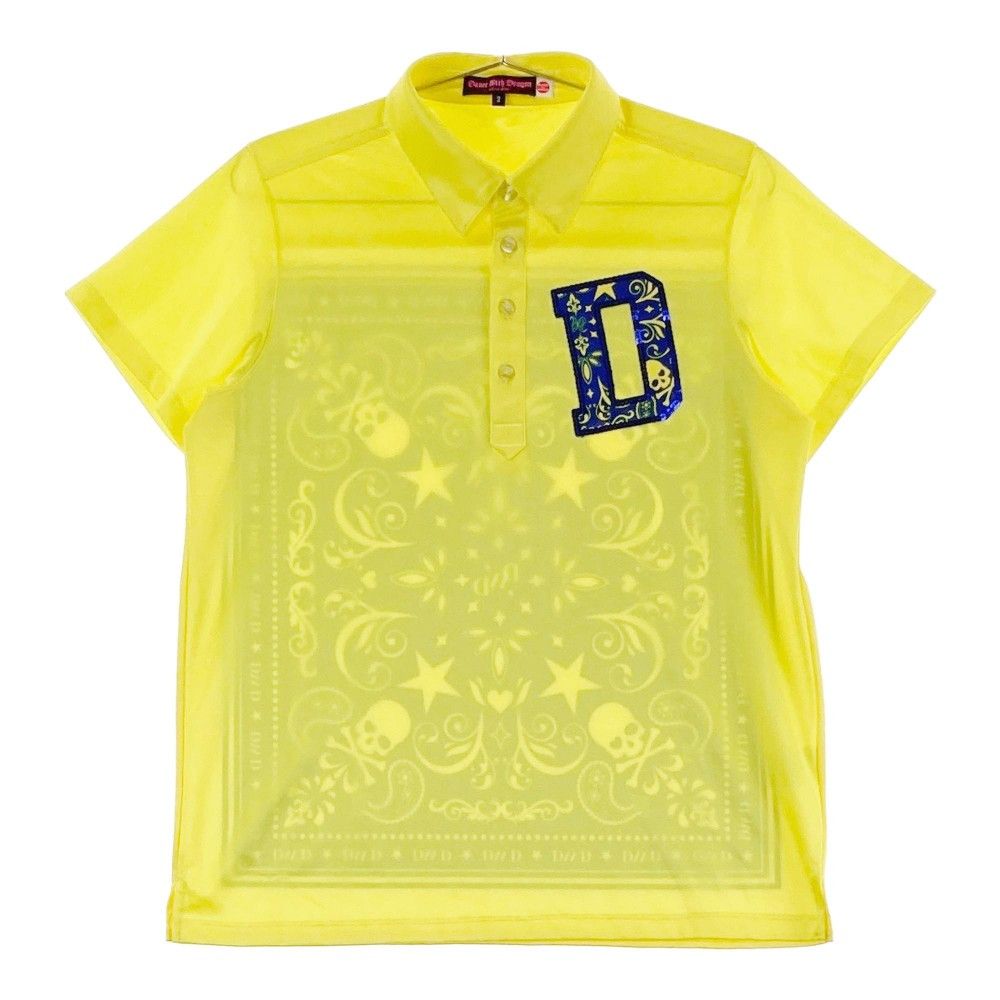 ダンスウィズドラゴン 半袖 ポロシャツ 3 ブルー ゴルフ メンズ 龍