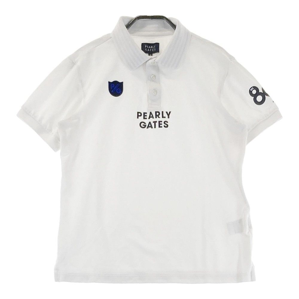 サイズ 4 PEARLY GATES パーリーゲイツ 2025年モデル 半袖ポロシャツ ホワイト系 240101287807 ゴルフウェア メンズ ストスト