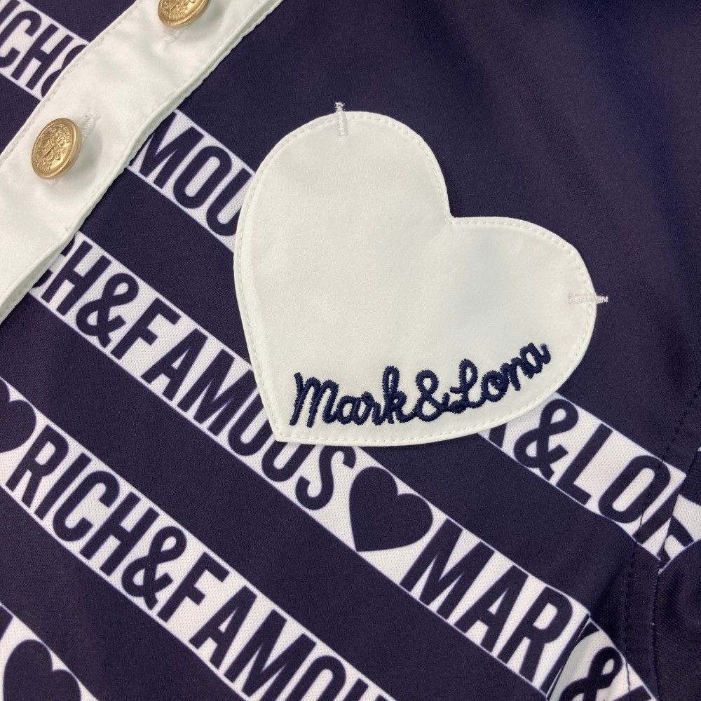 サイズ 36 MARK-LONA マークアンドロナ 半袖ポロシャツ ロゴ×ボーダー柄 ネイビー系 240101300310 ゴルフウェア レディース ストスト LLC-HASEGAWATOSO_COM