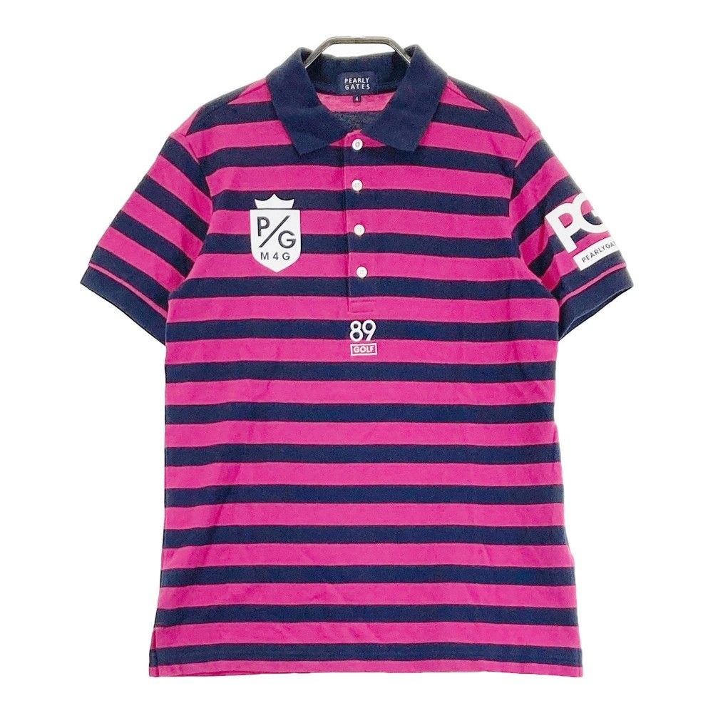 サイズ：4 PEARLY GATES パーリーゲイツ 半袖ポロシャツ ボーダー柄