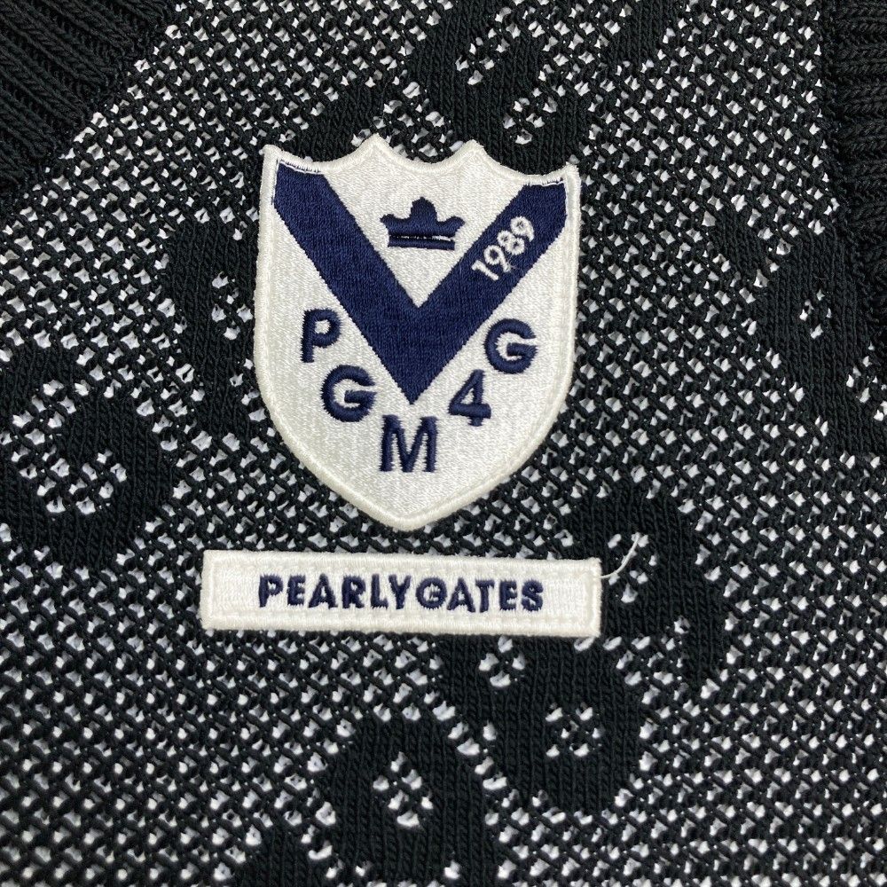 サイズ 0 PEARLY GATES パーリーゲイツ Vネックニットベスト 総柄 ブラック系 240101305875 ゴルフウェア レディース ストスト LLC-HASEGAWATOSO_COM