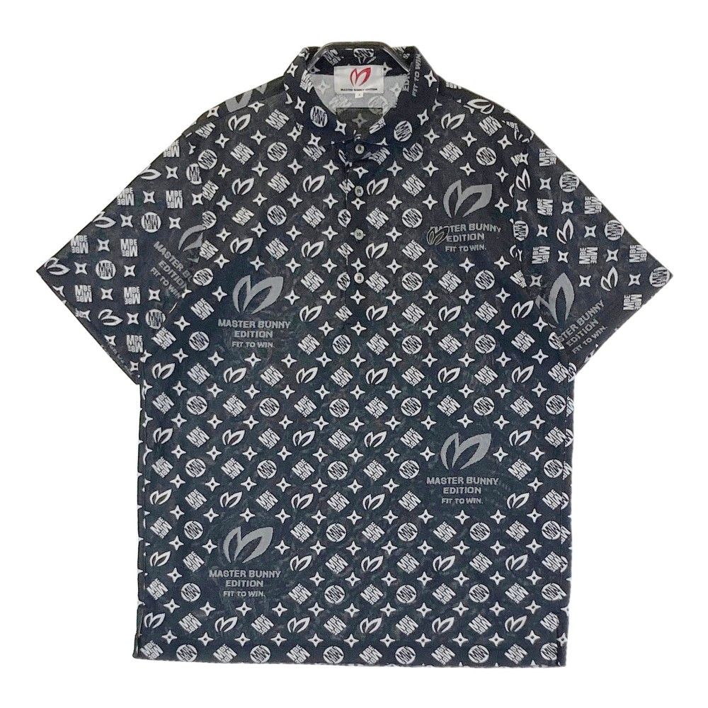 サイズ 4 MASTER BUNNY EDITION マスターバニーエディション モデル 半袖ポロシャツ 総柄 ブラック系 240101310067 ゴルフウェア メンズ ストスト