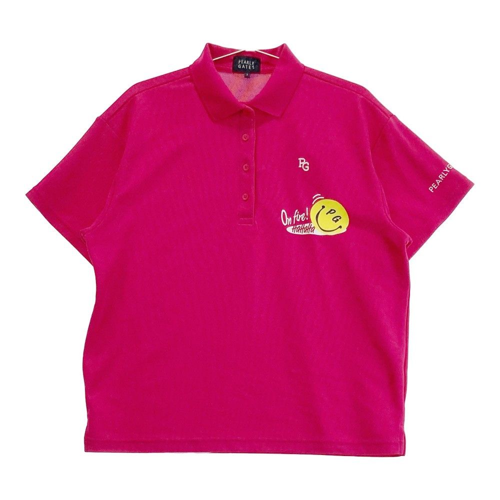 サイズ 2 PEARLY GATES パーリーゲイツ モデル 半袖ポロシャツ PGスマイル ピンク系 240101315804 ゴルフウェア レディース ストスト