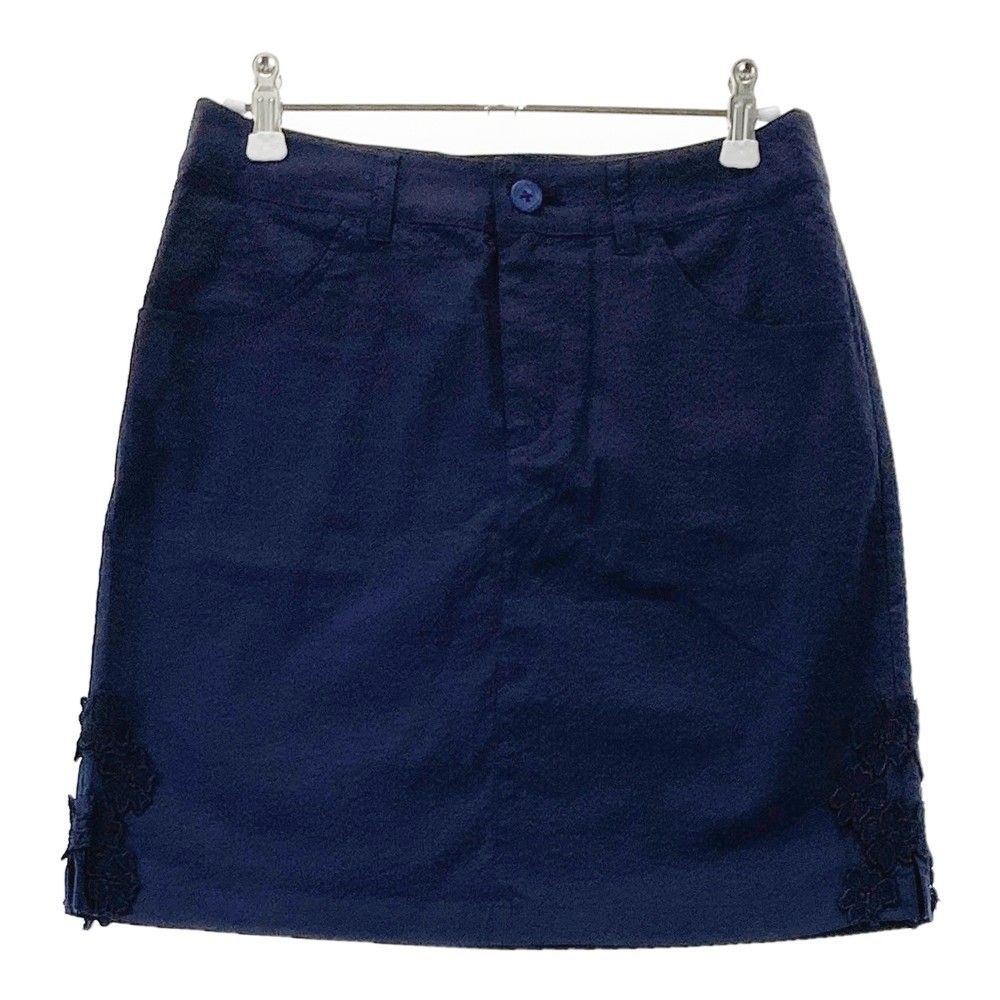 サイズ：S BEAMS GOLF ビームスゴルフ スカート シアサッカー ネイビー