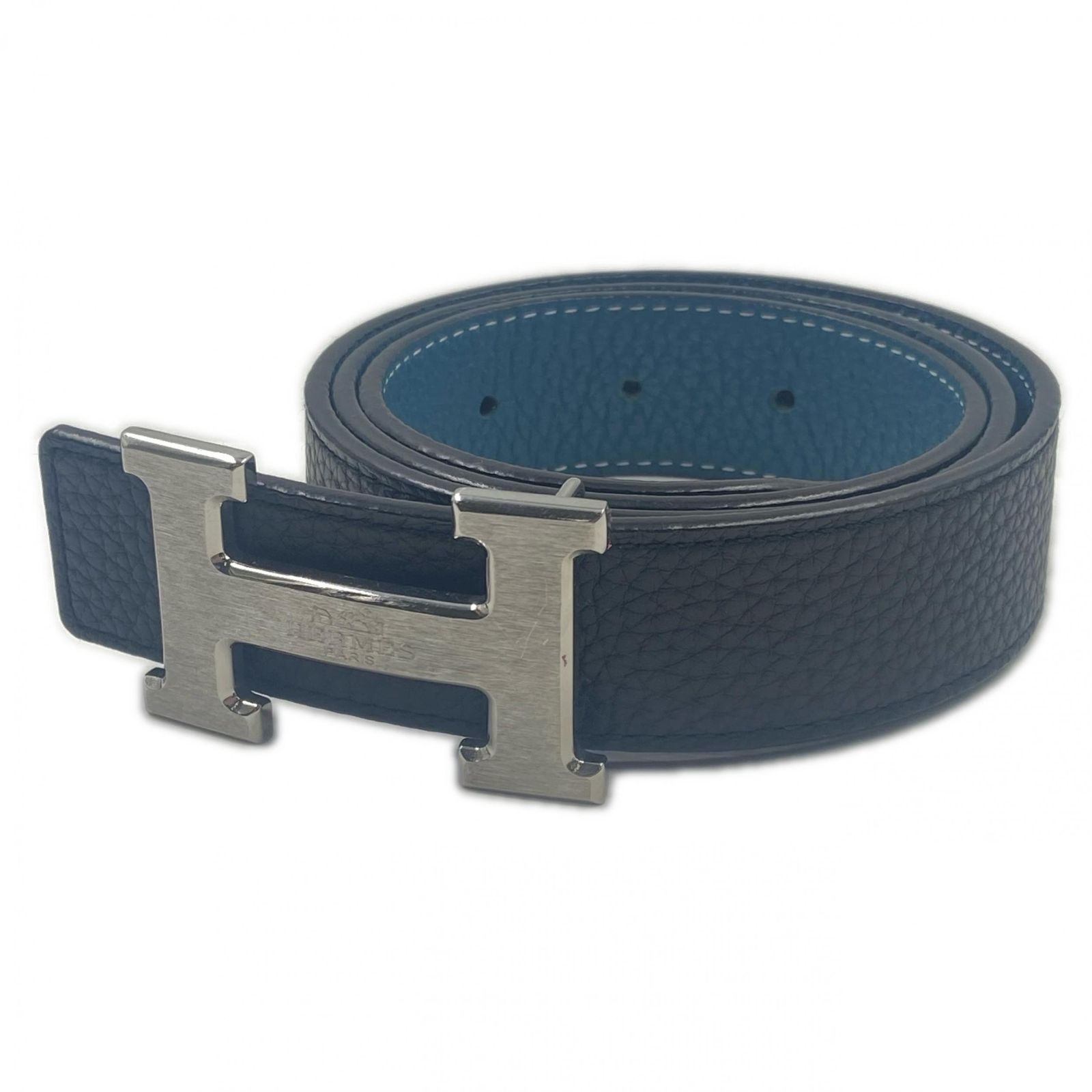 HERMES エルメス リバーシブルベルト コンスタンス Hバックル ベルト ユニセックス レザー ブラック ブラック ブルー HERMES 刻印 有