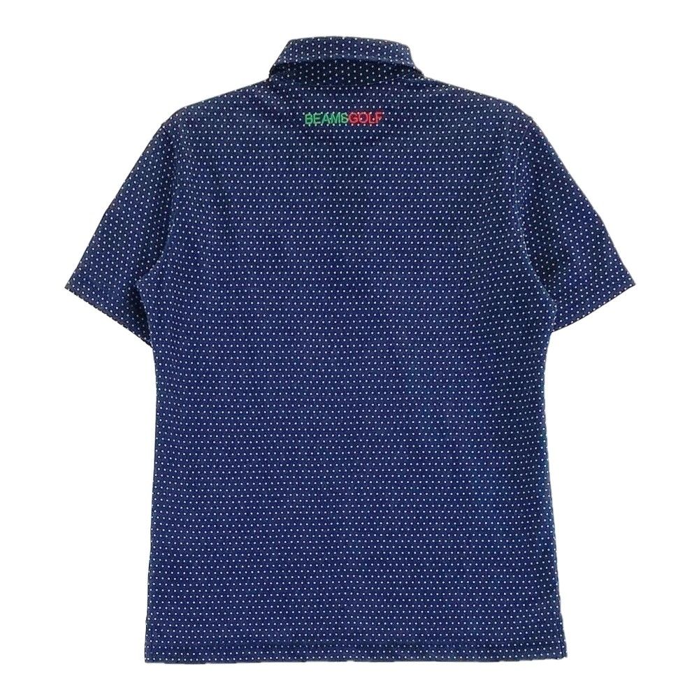 サイズ S BEAMS GOLF ビームスゴルフ 半袖ポロシャツ ワッペン ドット柄 ネイビー系 240101330366 ゴルフウェア メンズ ストスト