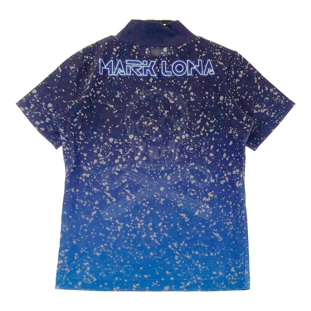 サイズ 36 MARK LONA マークアンドロナ ハイネック 半袖Tシャツ スカル 総柄 パープル系 ゴルフウェア レディース ストスト