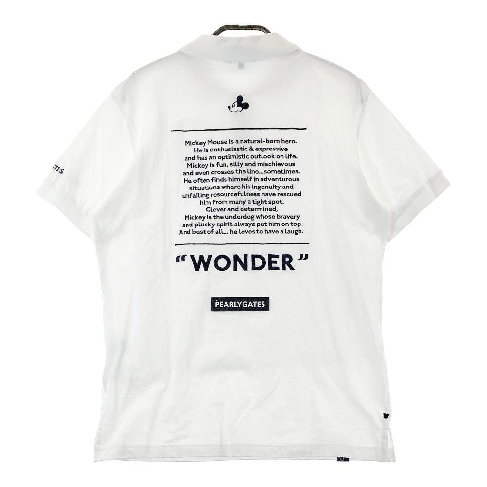 サイズ 4 PEARLY GATES パーリーゲイツ ×Disney100周年 モデル 半袖ポロシャツ ミッキー ホワイト系 240101361893 ゴルフウェア メンズ ストスト