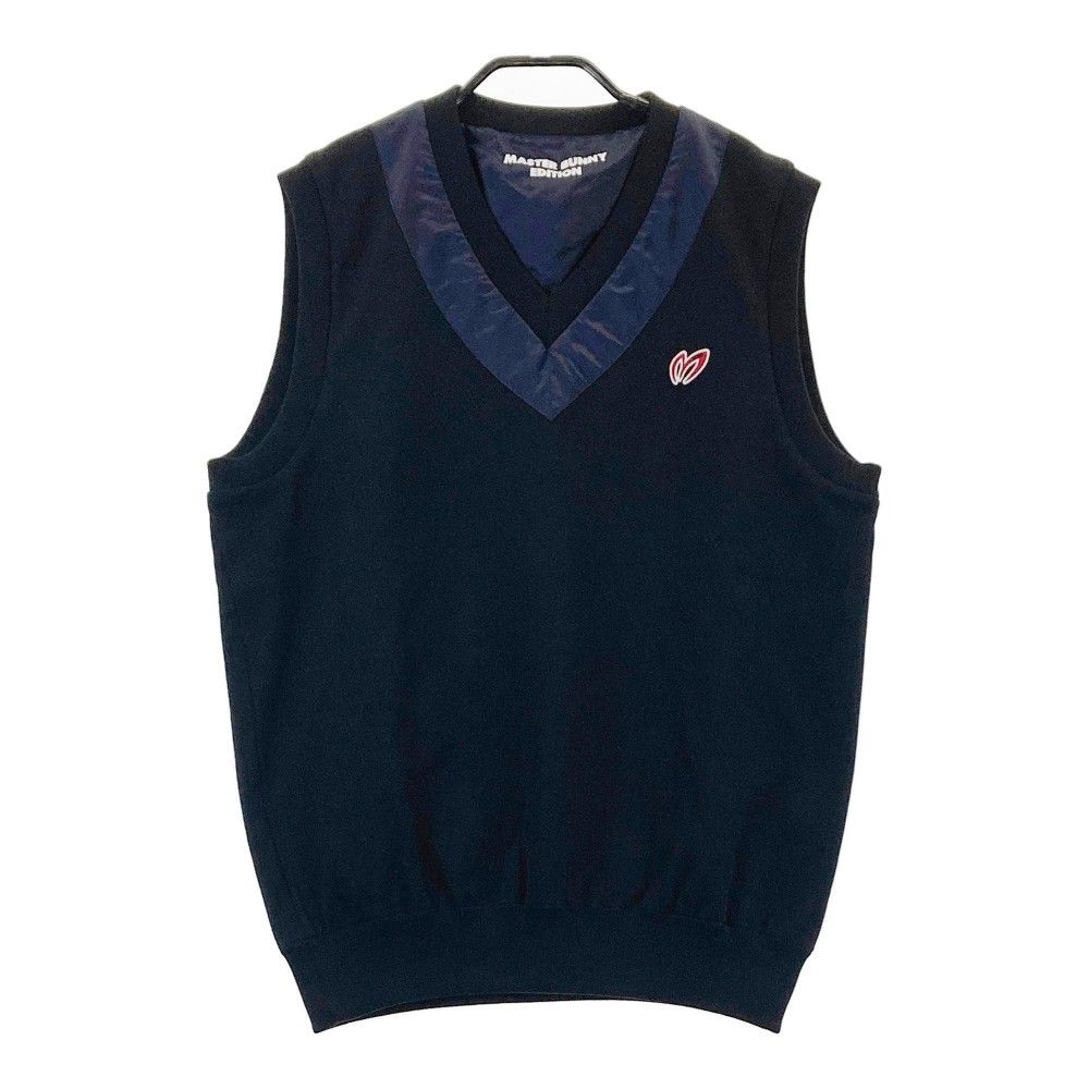 品質100％保証! サイズ 6 MASTER BUNNY EDITION マスターバニーエディション 158-8273801 リバーシブル Vネック ニット切替 ベスト ネイビー系 240101381743 ゴルフウェア メンズ ストスト 【品質保証書】 