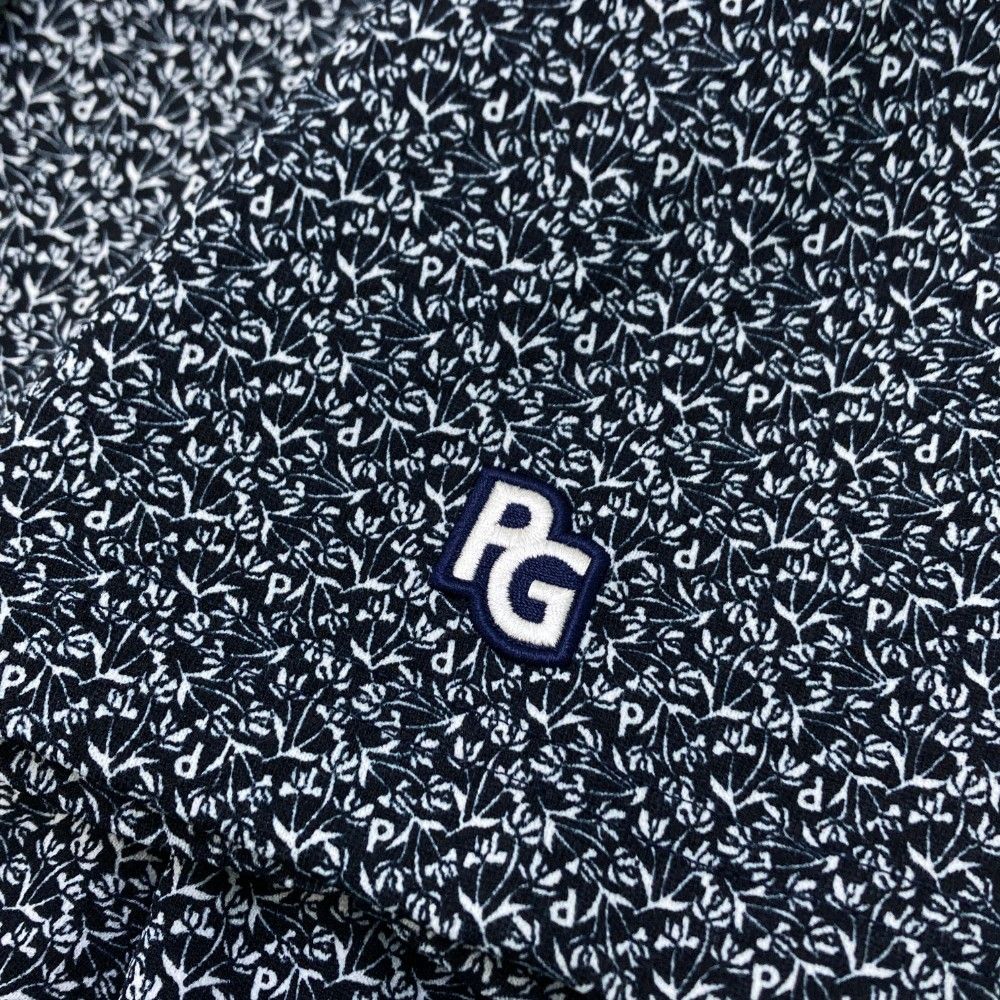 【本物保障】 サイズ 0 PEARLY GATES パーリーゲイツ モデル 半袖ポロシャツ 総柄 ネイビー系 240101382266 ゴルフウェア レディース ストスト サマーセール！