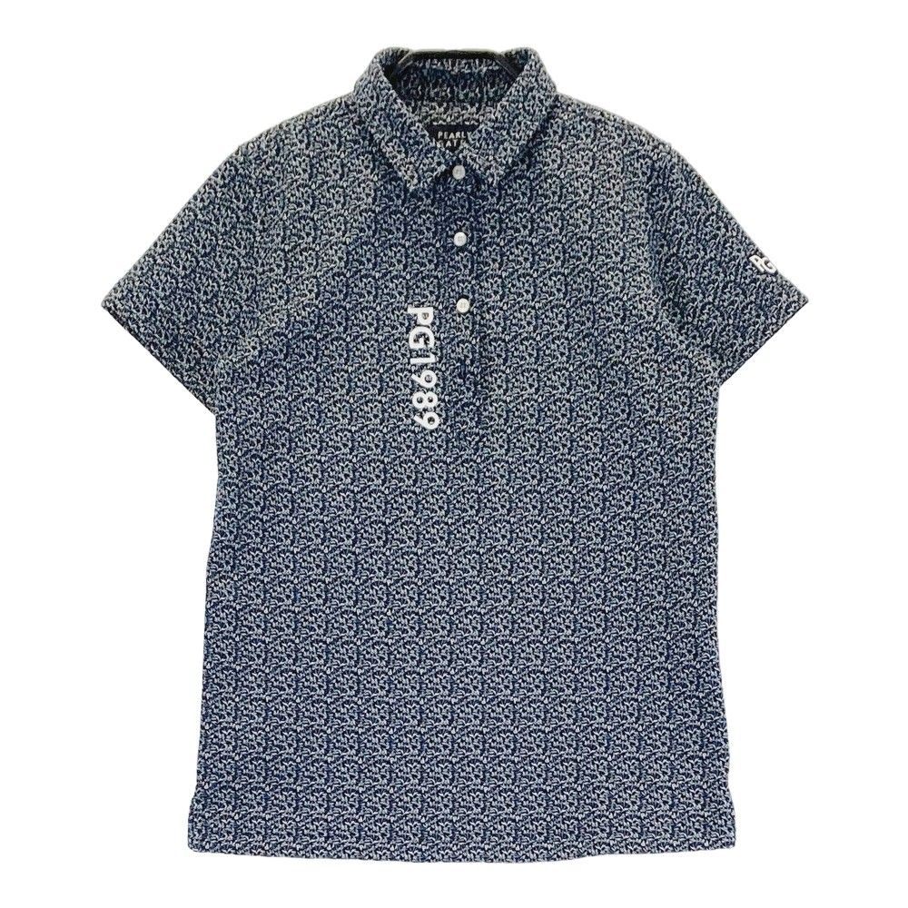 サイズ 0 PEARLY GATES パーリーゲイツ モデル 半袖ポロシャツ 総柄 ネイビー系 240101382266 ゴルフウェア レディース ストスト